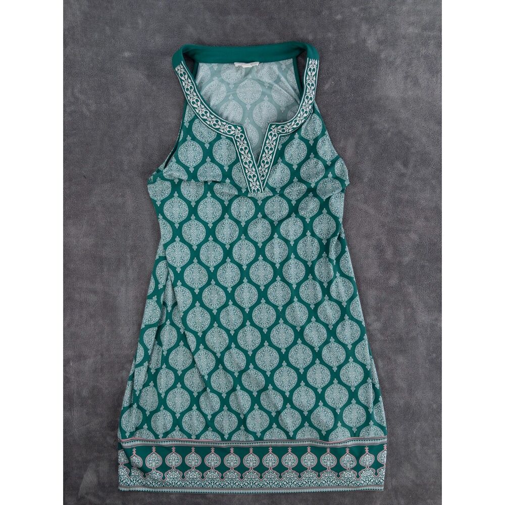 Magnolia Grace Alhambra Embroidered Trim Knit Tank Dress Sz Large Green Stretch